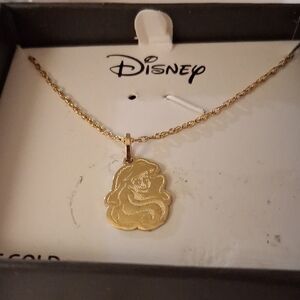 Disney Gold Little Mermaid Medallion Pendant Necklace